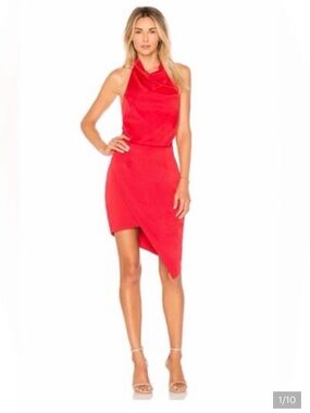 Elliatt red Asymmetricral high neck Dress - Women's
